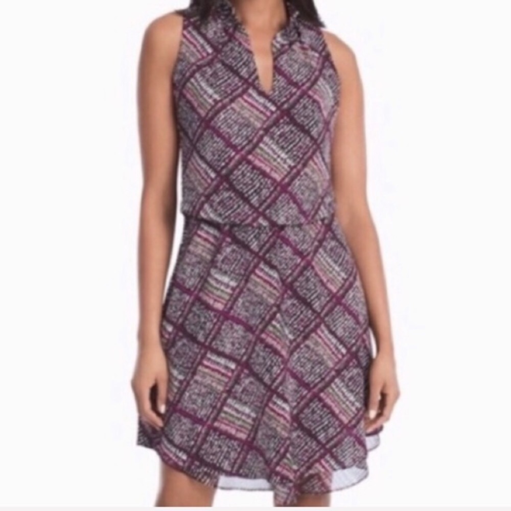 🍇WHBM🍇 PRINTED HIGH NECK BLOUSON DRESS🍇